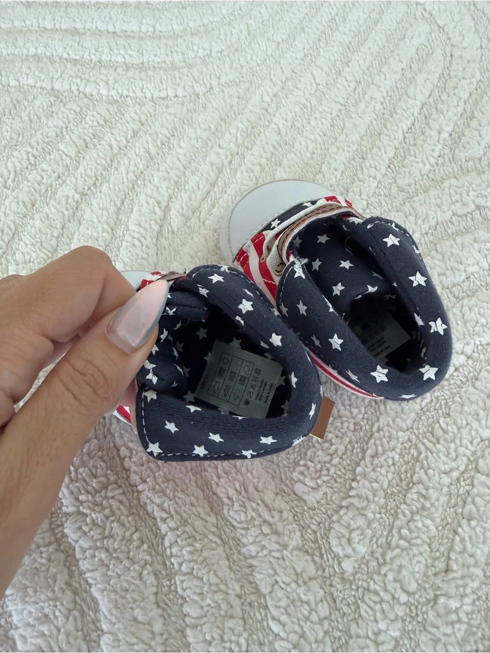 Patriotic Stars & Stripes BABY Shoes - NEW - size 0-6 M